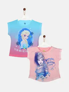 YK Disney Girls Pack of 2 Elsa T-Shirts