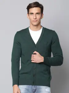 BEN SHERMAN Men Green V-Neck Cardigan