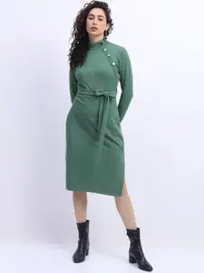 Tokyo Talkies Green Sheath Midi Dress
