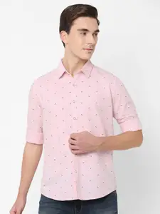 Pepe Jeans Men Pink Printed Casual Shirt