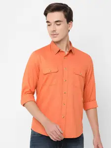 Pepe Jeans Men Orange Casual Shirt