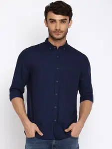 Lee Men Navy Blue Slim Fit Casual Shirt