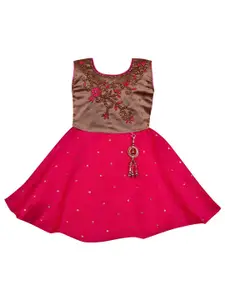 Wish Karo Pink Floral Satin Dress