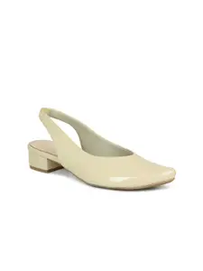 Inc 5 Cream-Coloured Block Pumps