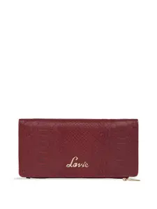 Lavie  Safain Pro Red Textured Two Fold Wallet