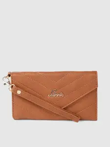 Lavie Naima Women Tan Quilted Three Fold Wallet