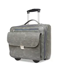 MBOSS Grey Textured Overnighter Trolley Bag with Laptop Compartment