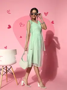 Athena Women Lovely Mint Green Solid Tulle Dress
