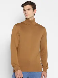 Red Chief Men Brown Turtle Neck Pullover
