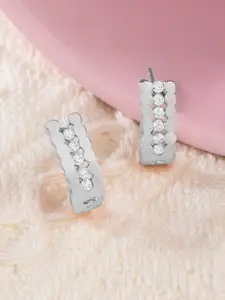 AMI Silver-Toned Geometric Studs Earrings