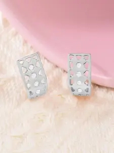 AMI Silver-Toned Contemporary Studs Earrings