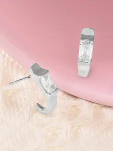 AMI Silver-Toned Contemporary Studs Earrings