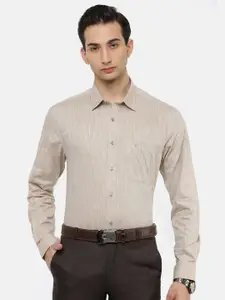 Ramraj Men Beige Slim Fit Formal Shirt