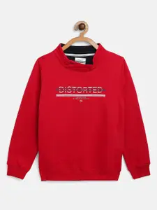 Octave Boys Red Printed Sweatshirt