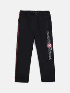 Octave Boys Navy Blue Captain America Printed Cotton Track Pants