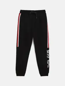 Octave Boys Black Cotton Joggers