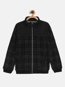 Octave Boys Black Checked Sweatshirt