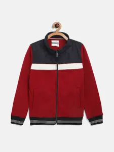 Octave Boys Maroon Colourblocked Sweatshirt
