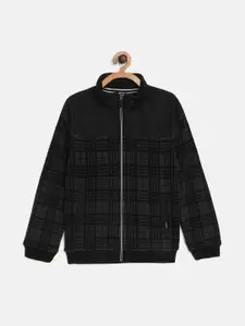 Octave Boys Black Checked Sweatshirt