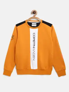 Octave Boys Yellow Typography Printed Sweatshirt