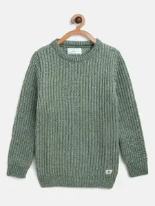 Octave Boys Olive Green Ribbed Pullover