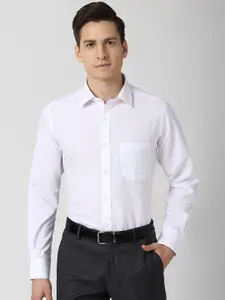 Peter England Men White Monochrome Formal Shirt