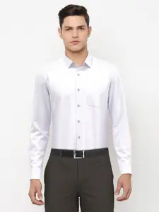 Peter England Men White Solid Regular Fit Formal Shirt