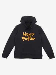 YK Warner Bros Boys Black Printed Hooded Sweatshirt