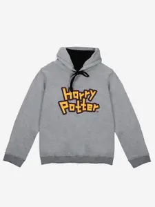YK Warner Bros Boys Grey Harry Potter Printed Hooded Sweatshirt