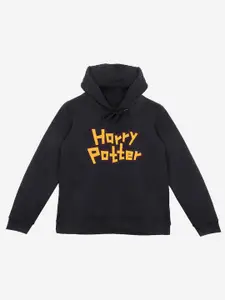 YK Warner Bros Boys Black Harry Potter Printed Hooded Sweatshirt