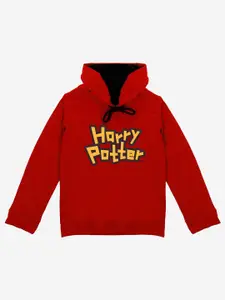 YK Warner Bros Boys Red Harry Potter Printed Hooded Sweatshirt