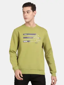 t-base Men Green Printed Sweatshirt