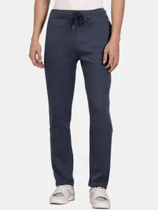 t-base Men Navy Blue Solid Trackpants