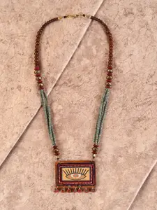 AAKRITI ART CREATIONS Multicoloured Brass Tribal Necklace