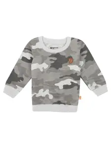 Bodycare Kids Boys Grey Camouflage Printed Sweatshirt