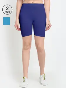 GRACIT Women Blue Pack of 2 Biker Shorts