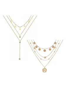 Vembley Set of 2 Gold-Plated Layered Necklaces