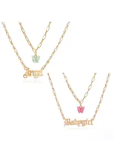 Vembley Set of 2 Gold-Plated Layered Necklaces