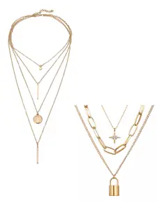 Vembley Pack of 2 Gold-Plated Layered Necklace