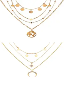 Vembley Women Set Of 2 Gold-Plated Layered Necklace