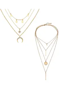 Vembley Set Of 2 Gold-Toned Gold-Plated Layered Necklace