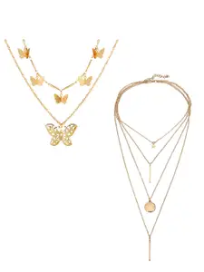 Vembley Set Of 2 Gold-Toned Gold-Plated Layered Necklace