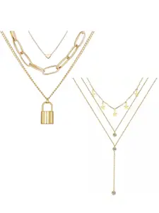 Vembley Set Of 2 Gold-Plated Layered Necklace