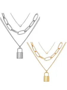 Vembley Set Of 2 Gold-Plated & Silver-Plated Layered Necklace