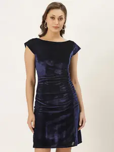 BLANC9 Blue Velvet Sheath Dress