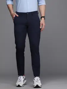 Louis Philippe Ath.Work Louis Philippe Ath Work Men Navy Blue Comfy Tapered Fit Trousers