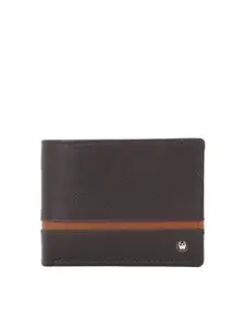 Louis Philippe Men Brown Textured Leather Wallet