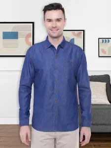 Kuons Avenue Men Blue Smart Slim Fit Casual Shirt
