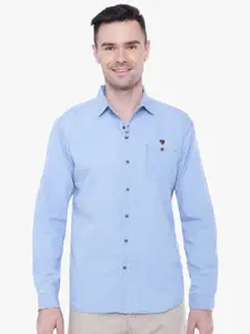 Kuons Avenue Men Blue Smart Slim Fit Casual Shirt