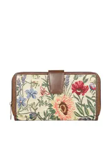 THE CLOWNFISH Women Multicoloured Floral Printed Leather Two Fold Wallet